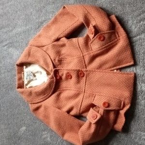 Tulle orange and tan chevron tweed cropped coat